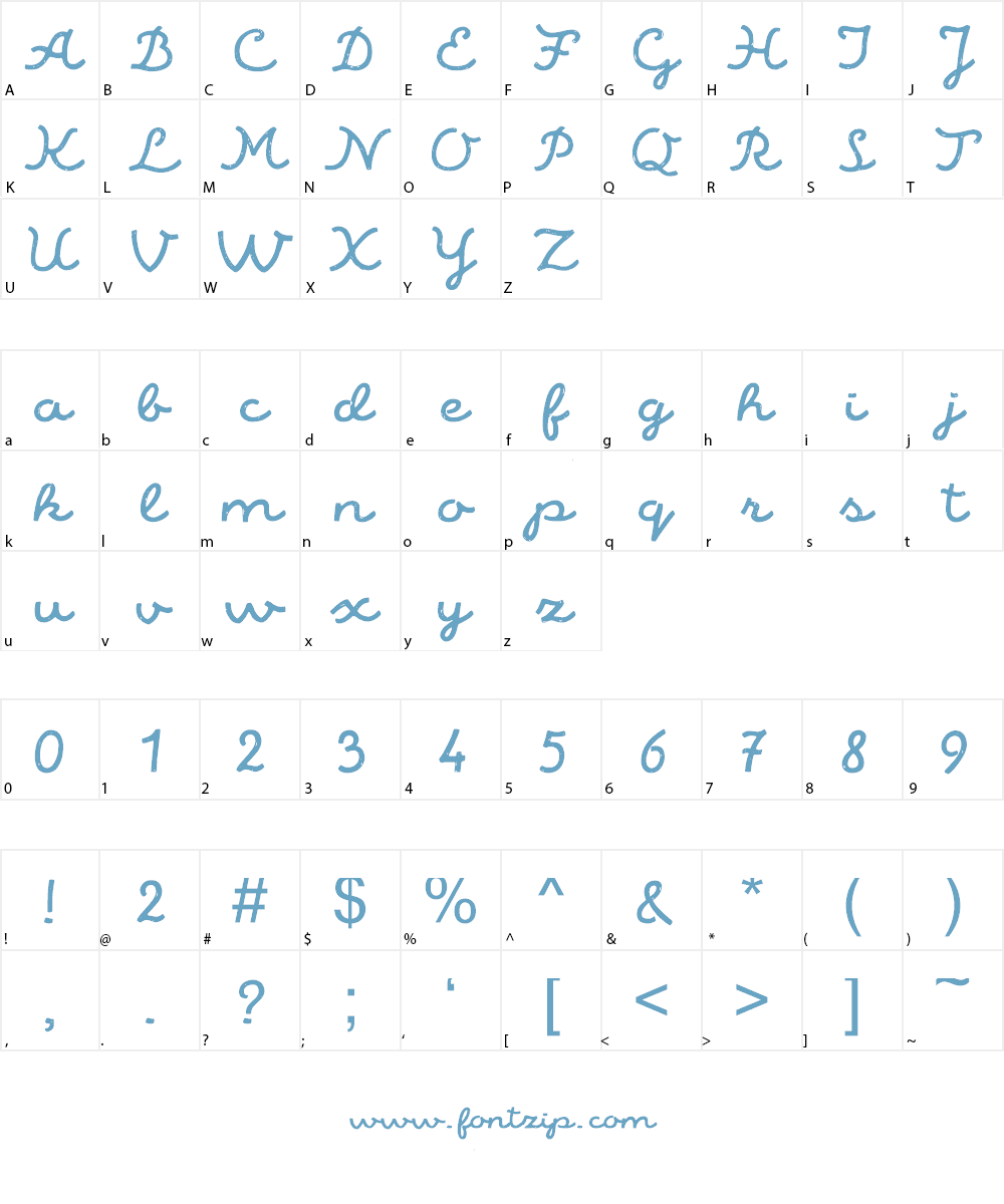 Alaska Script Demo Font Character